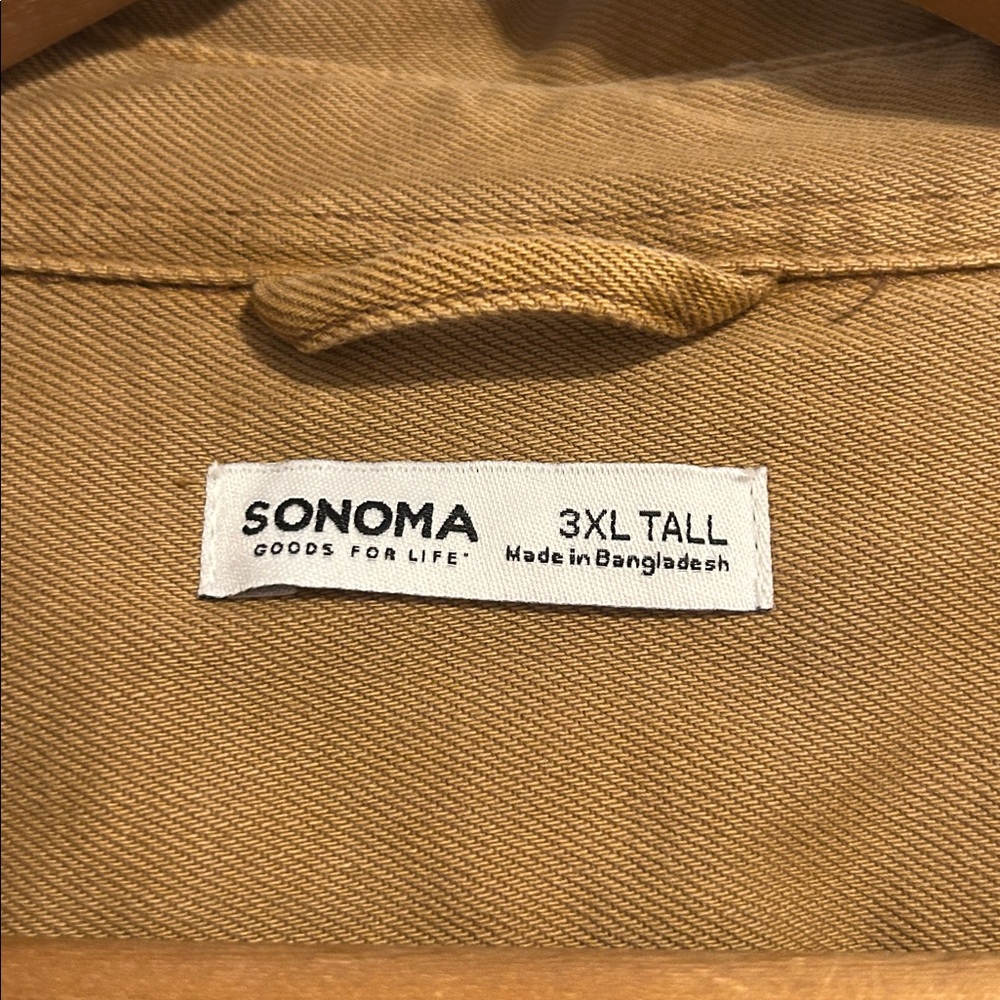 Men’s NWOT Sonoma Tan Shirt Jacket Size 3XL Tall - Picture 5 of 9